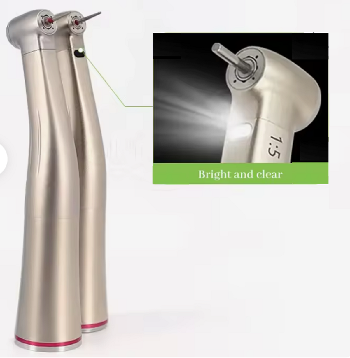 Red Ring 1:5 Fiber Optic Internal Water Contra Angle Electric Motor Fast Handpiece