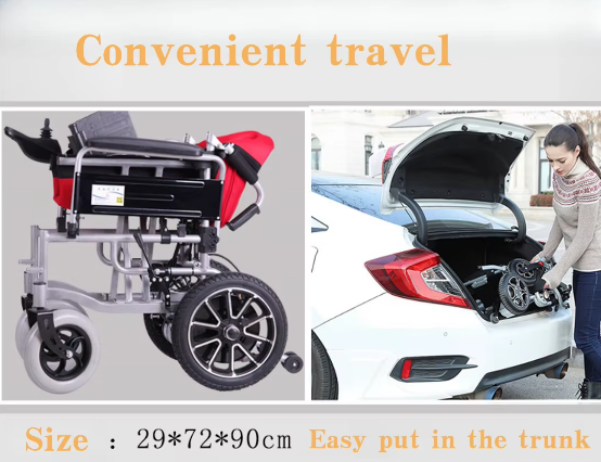 Electric Wheel Chair Foldable Red