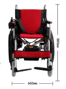 Electric Wheel Chair Foldable Red