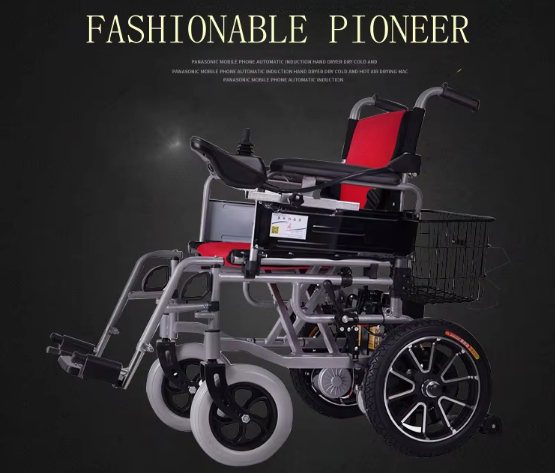 Electric Wheel Chair Foldable Red