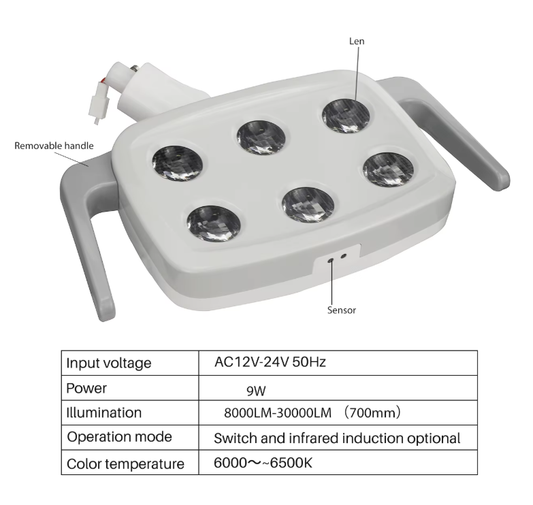 6 LED Rectangle Dental Light